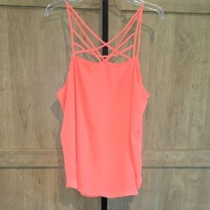 (J41) Express Coral Camisole with Strappy Back Sz XL